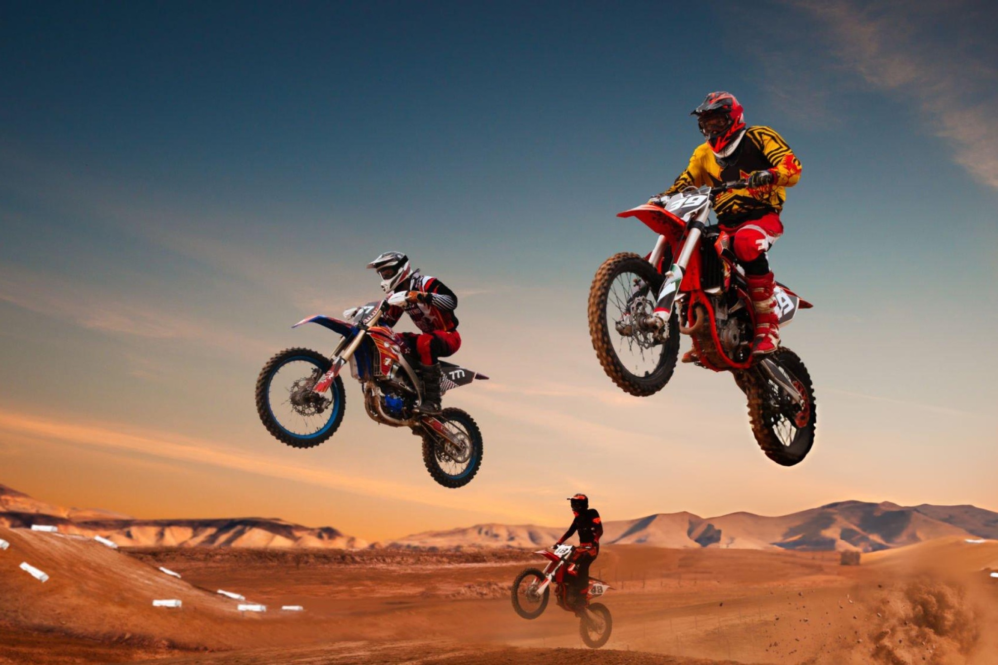 Comparison of dirt biking on rugged trails and motocross racing on tracks, highlighting the differences in riding styles and environments.
