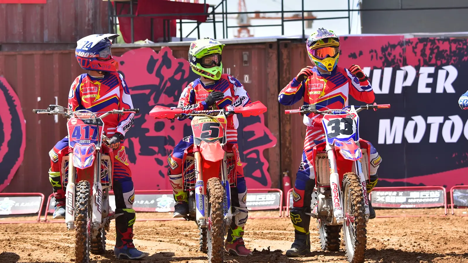 Dirt bike accelerating on a straight dirt section
